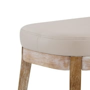 Eleanor Mid-century Upholstered Dining Bench, Entryway Bench with Solid Wood Frame, Beige