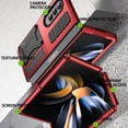 thumbnail image 2 of Compatible Samsung Galaxy Z Fold 4 Metal Case with Hinge Protection,3 Layers Full Body Shockproof Dustproof Aluminium Silicone Mens Case for Samsung Galaxy Z Fold 4 Phone Case with Kickstand Red, 2 of 14