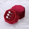 thumbnail image 6 of Giaone Velvets Wedding Rings Box Octagonal Storage Box Triple Rings Showcase Box, 6 of 8