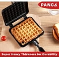 thumbnail image 5 of Non Stick Aluminium Waffle Maker Pancake Maker - Black | Waffle Maker Machine With Comfortable Long Handle For Kitchen - Gas Stove Pan Press Plate Cooking Baking Tool | Scratch Resistant & Durable, 5 of 5