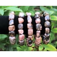 thumbnail image 6 of Rhodonite Tumbled Gemstone Bracelet 6-8 mm stones (Stretchy Nugget Bracelet), 6 of 6