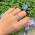 thumbnail image 5 of SHELOVES Womens 925 Sterling Silver Ring Enhancer Round White AAAAA CZ Infinity Wrap Guard Rings Wedding Band Size 6, 5 of 8