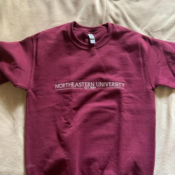 College Embroidered Sweatshirt, Graduation Gift For Her, Custom College Sweater, Embroidered Varsity, Unisex Sweatshirt LINHKHA