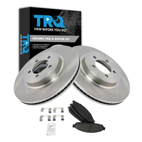 TRQ Front Brake Pad & Rotor Kit BKA48277 Fits Select 2003-2005 Lincoln Aviator
