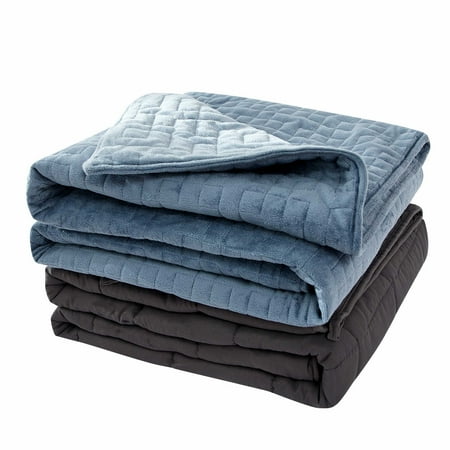 Sutton Home Fashions 15 lb Weighted Bed Blanket with Duvet Cover 48"x72", Blue, Adult