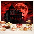 thumbnail image 2 of 7 x 5 ft Happy Halloween Castle Photography Backdrop Horror Graveyard Castle Full Night Moon Background for Kids Adult Family Party Decorations Halloween Backdrops, 2 of 5