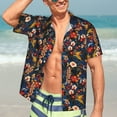 thumbnail image 7 of Sikiie Orchids Flowers Print Men's Hawaiian Shirt, Summer Beach Button Pocket Short Sleeve T-Shirt,XX-Large, 7 of 7