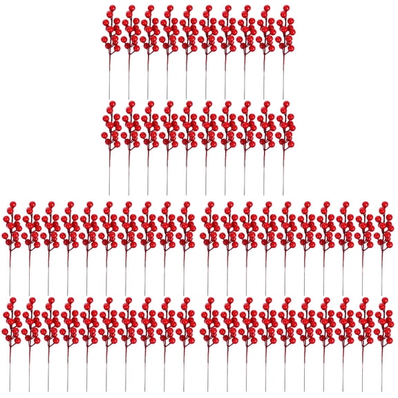 EXHUMKY Exhumky Realistic Red Simulation Berries for Home and Party Decor 60Pcs