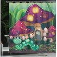 thumbnail image 4 of Ambesonne Colorful Shower Curtain, Worm Mushroom House, 69"Wx75"L, Multicolor, 4 of 5