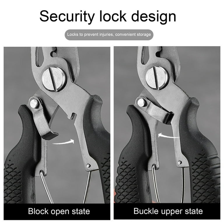 2-Pack Stainless Steel Multi-Tool Fishing Pliers - Line Cutter, Hook Remover, Split Ring Opener, With Lanyard