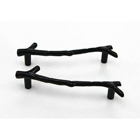 2pcs 96mm Retro Black Twig Cupboard Door Handle Kitchen
