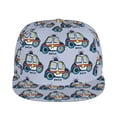 thumbnail image 2 of Daiia Police Car print Flat Bill Hats Flat Brim Trucker Cap Baseball Cap Adjustable Classic Low Profile Hat Unconstructed Plain Cap, 2 of 9