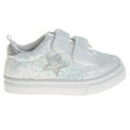 thumbnail image 2 of Laura Ashley Girls Hook And Loop Sneakers (Toddler Little Girls), White Glitter, 7, 2 of 7