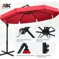 thumbnail image 5 of ABCCANOPY 9 FT Cantilever Offset Hanging Patio Umbrella With Scalloped Edge for Garden, Backyard, Pool and Beach,12+ Colors(Red), 5 of 8