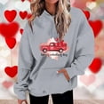 thumbnail image 2 of Plus Size Long Sleeve Hoodies for Women Fashion Crew Neck Unisex Sweatshirt with Pockets Casual Print Pullover Tops(Gray,M), 2 of 5