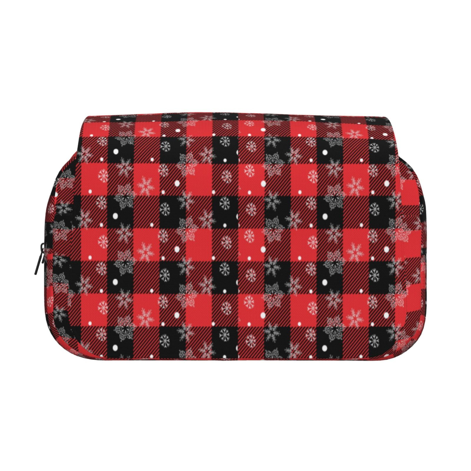 Rateoe Christmas With Snowflakes Pattern Double Clamshell Pen Case, Storage Organizer with Two Zipper Compartments– Holds Up to 50 Pencils & Pens
