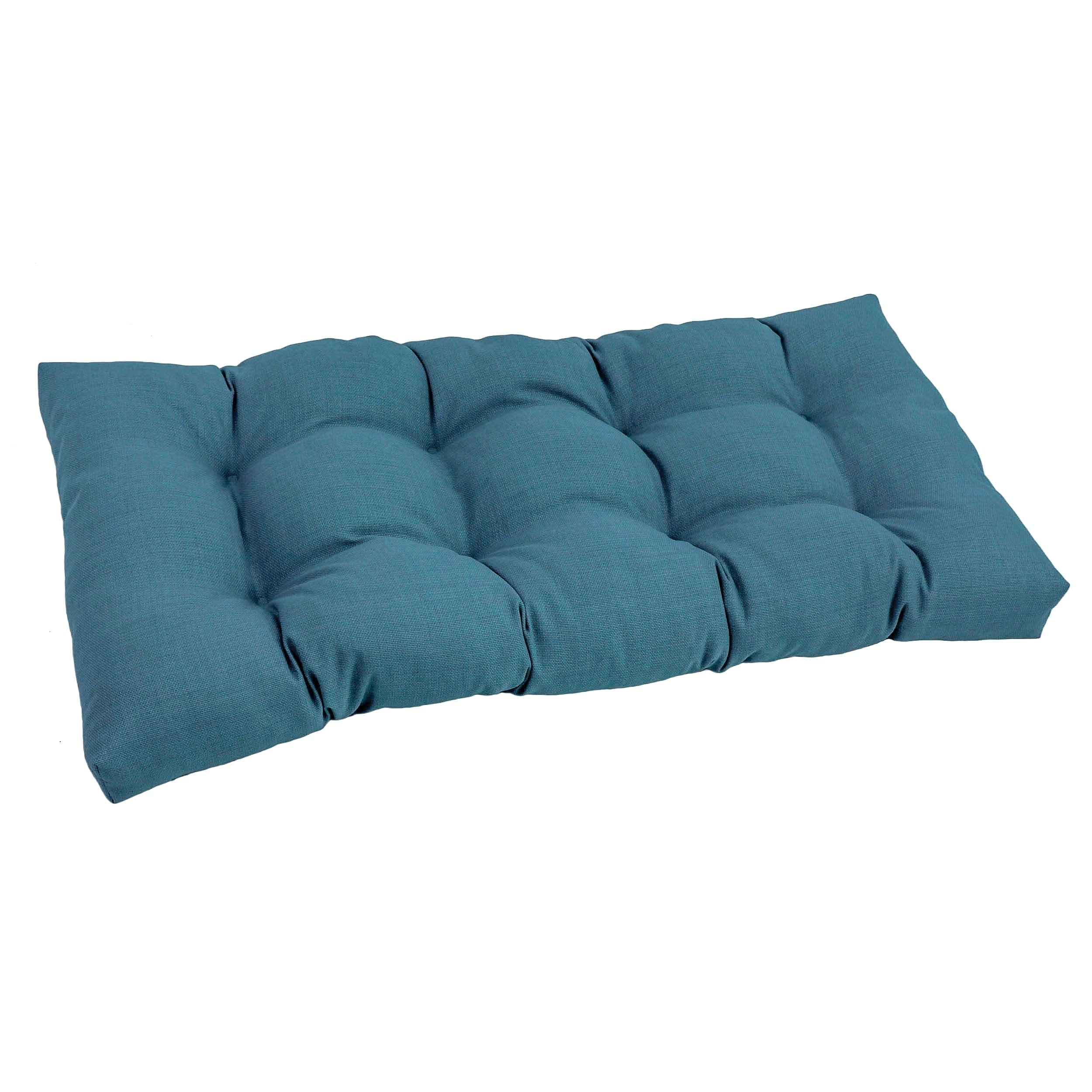 Blazing Needles 42-inch by 19-inch Spun Polyester Loveseat Cushion Luxury Azure