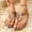 Yellow, variant on Women Comfy Shoes Round Toe Open Toe Elastic Back Bohemian Flat Plus Size Ethnic Style Wear