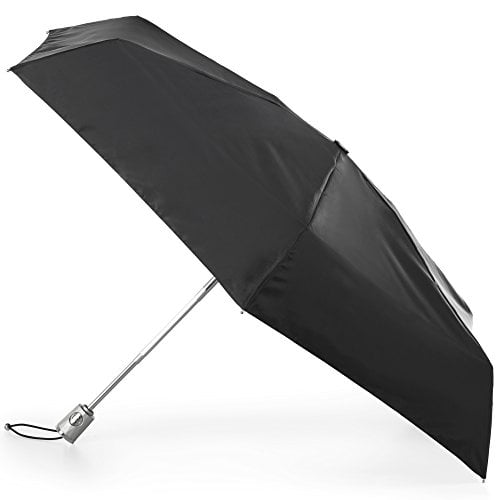 totes SunGuard Auto Open Close Mini Umbrella with NeverWet, Black