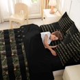 thumbnail image 5 of Manfei Patriotic Usa Flag 7pcs Queen Bedding,Botanical Branches Bedding Comforter Set Queen,Brown Black Stripes Decor,Black Reversible, 5 of 7