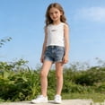 thumbnail image 3 of Eltusu Girls Cotton Tanks Tops, Casual Crewneck Summer Soft Sleeveless T-Shirts White Size 3-4 T, 3 of 5