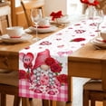 thumbnail image 5 of Valentine's Day Table Runner - 70 Inch Long Red Roses Gnomes Loves Romantic Plaid Cotton and Linen Blended Dress Scarves Farmhouse Table Runner for Kitchen Dining, Coffee Table, 13" x 70", 5 of 8