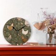 thumbnail image 2 of 10" Artistic Round Wall Decorative Desk Clock Wall Clock Home Decor Chickens with Wildflowers and Grasses, 2 of 7
