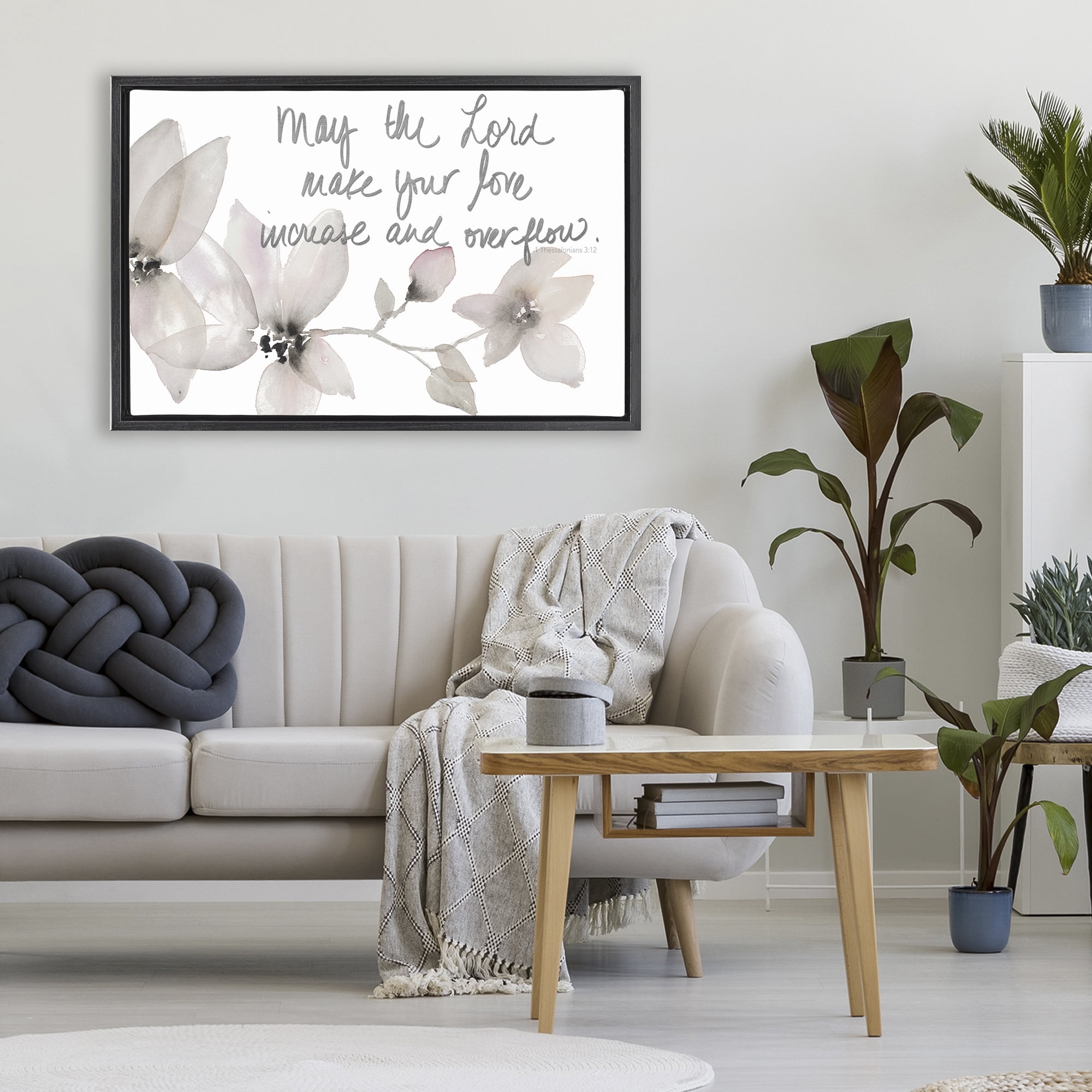 Stupell Industries Love Increase & Overflow Black Framed Floater Canvas Wall Art, design by Lanie Loreth