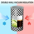 thumbnail image 2 of 20oz Coffee Tumblers Black and White Checkered Pattern Stainless Steel Vacuum Insulated Travel Tumbler Coffee Cups Mug with Lid and Straw with Cleaning Brush for Cold & Hot Drinks, 2 of 5