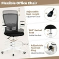 thumbnail image 5 of Costway Adults Mesh Fabric/Sponge/ PP indoor Adjustable Drafting Desk Chair, Black/White, 5 of 10