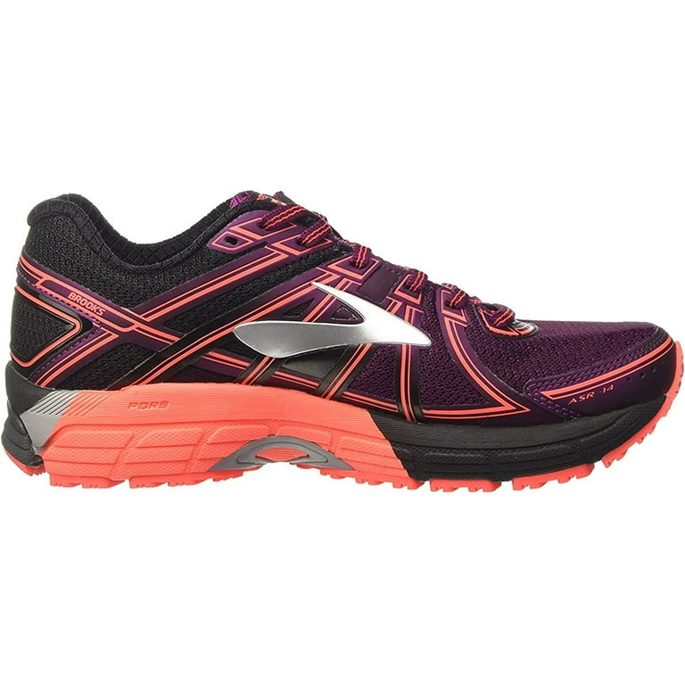 Brooks Women s Adrenaline ASR 14 Running Shoe Black Ebony Pickled Beet 7.5 US Walmart