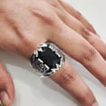 thumbnail image 5 of Black Onyx Mans Ring, Natural Black Onyx, December Birthstone, Scorpion, 925 Silver Ring, Birthday Gift, Heavy Mens Ring, Arabic Design, Ottoman Style Ring, Christmas, Turkey Mens Signet Ring, 5 of 8