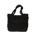 thumbnail image 1 of Miangastore Portable Beach Bag Cotton Thread Hand-crocheted Bag Handmade Shoulder Bag Large Capacity Messenger Bag (Black), 1 of 8