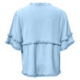thumbnail image 5 of HCYSFG Womens Fringe Blouses Round Neck Short Ruffle Sleeve Empire Waist Relaxed Fit Peplum Shirts Boho Summer Tops, 5 of 6