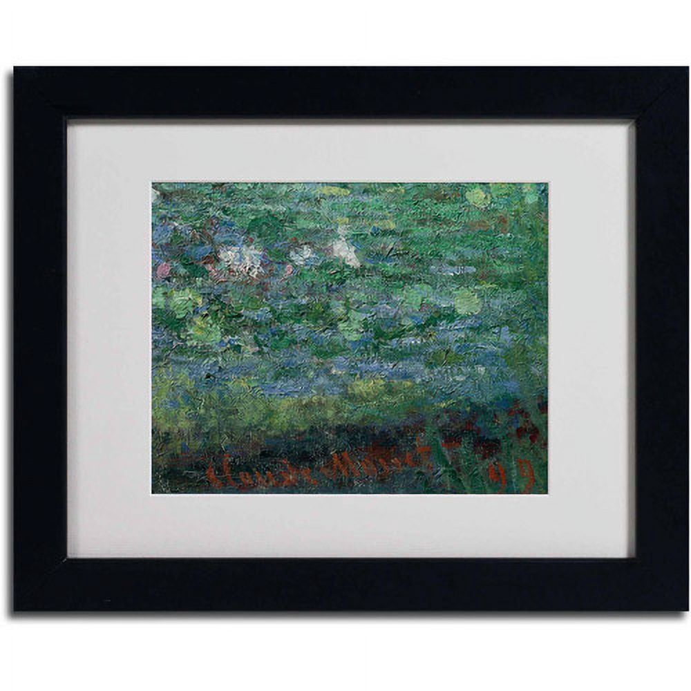 Trademark Fine Art "The Waterlily Pond Green" Canvas Art by Claude Monet, Black Frame