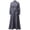 Grey, variant on Afinprain Women's Clergy Dress Long Sleeve A-Line Maxi Dress with Belt and Tab Collar