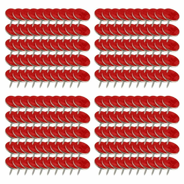 Night Reflective Marker Nails for Trail Marking Metal Tacks with Honeycomb Design 100-Pack