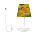 thumbnail image 2 of WOBOGO The Pattern Of Orange and Lime Slices Table Lamps Bedroom 3-Speed Dimmable Farm Style with Fabric Shade for Reading and Home Office, 2 of 8