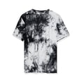 thumbnail image 1 of Novedad para hombre, camiseta con efecto tie dye, manga corta, hip hop, camiseta estampada de veranoBlanco negro M, 1 of 6