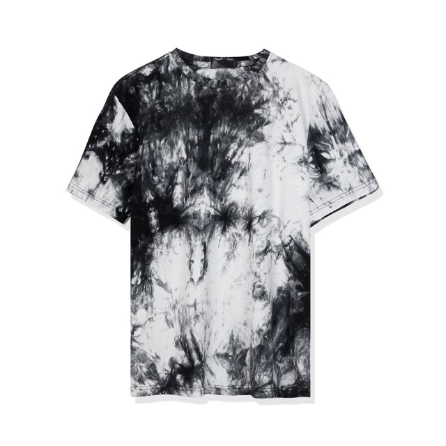 Novedad para hombre, camiseta con efecto tie dye, manga corta, hip hop, camiseta estampada de veranoBlanco negro M