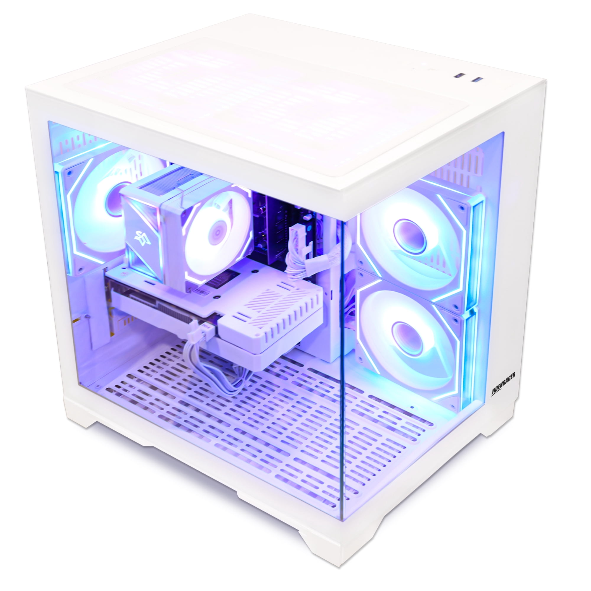 Hoengager King Gaming PC AMD Ryzen 5 5500 6-Core 3.6 GHz,Radeon RX 6500 XT 4GB, 16GB DDR4 ,1TB PCIe SSD ,ARGB Software, Windows 11 Prebuilt PC-White