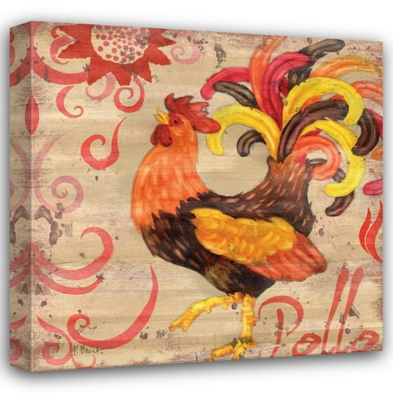 Paul Brent 36x36 Gallery Wrapped Canvas Wall Art Titled - Royale Rooster II