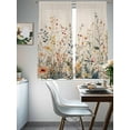 thumbnail image 4 of Vintage Botanical Sheer Curtains 72 Inch Length 2 Panels Set, Spring Floral Summer Botanical Rustic Voile Window Treatment Rod Pocket Curtains Sheers Drapes for Bedroom/Living Room/Kitchen 52"x72"x2, 4 of 7
