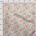 thumbnail image 2 of oneOone Viscose Jersey Orange Fabric Leaves & Flowers Floral Diy Clothing Quilting Fabric Print Fabric By Yard 60 Inch Wide, 2 of 5