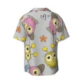 thumbnail image 2 of Fotbe Cartoon Owls print Short Sleeve Button Down Shirts for Men Casual Summer Beach Wrinkle Free Shirt-Small, 2 of 7