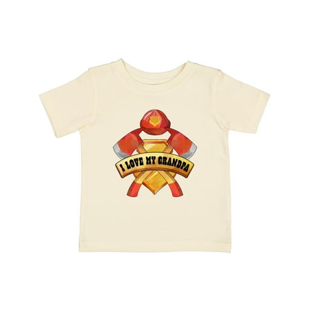 

Inktastic I Love My Grandpa- Firefighter Axes Badge Helmet Gift Baby Boy or Baby Girl T-Shirt