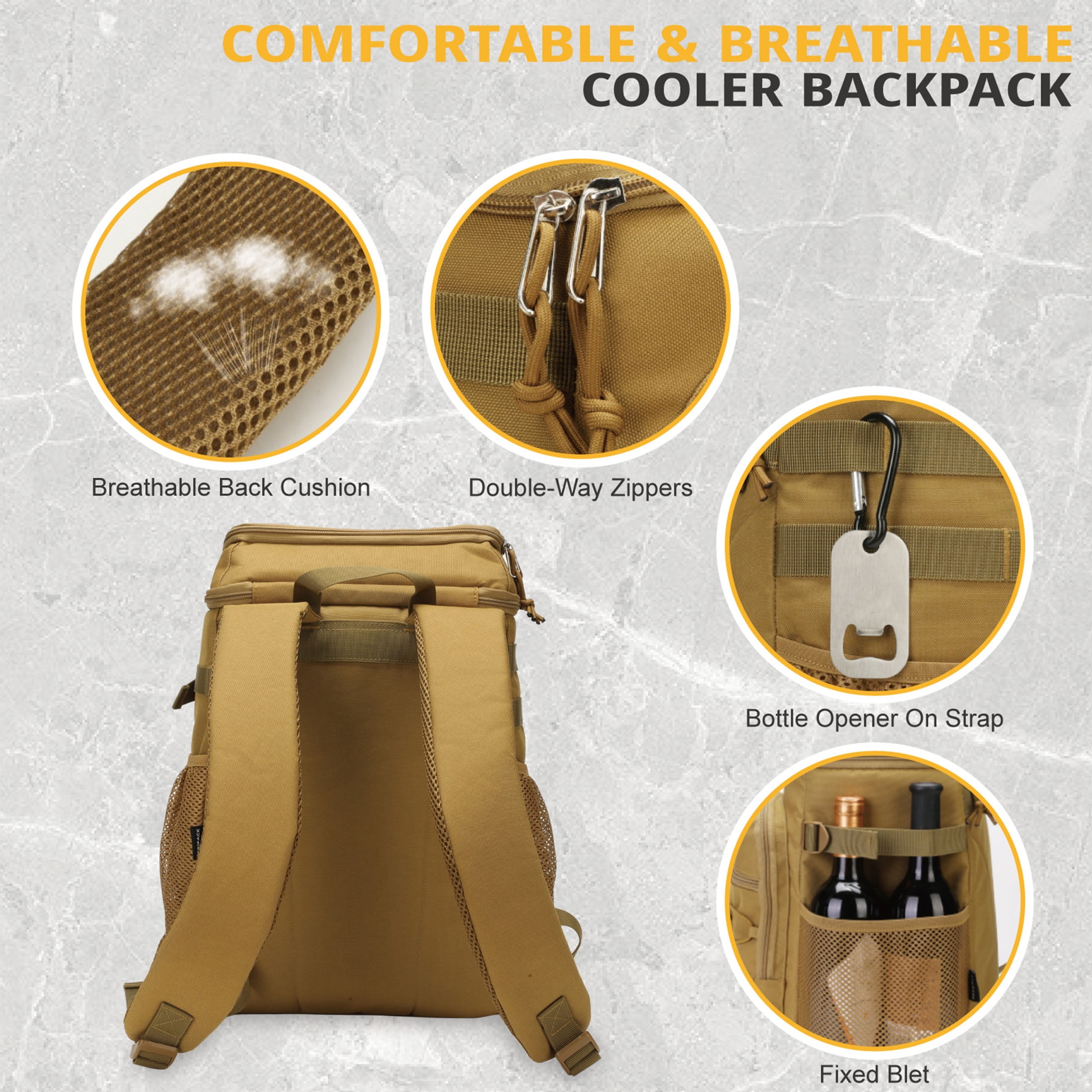 Backpack Cooler for Men, 25L Cooler Backpack Insulated LeakProof, Heavy Duty Lunch Bag