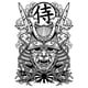 thumbnail image 3 of Unorthodox Collective - Camiseta Máscara de Guerrero Edo para Hombre (Blanco, Negro), 3 of 3