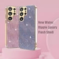 thumbnail image 3 of For Samsung Galaxy S25 Ultra Case Electroplating Ripple Texture PU + TPU + PC Phone Back Cover - Gre, 3 of 5
