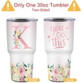 thumbnail image 2 of You Got This Tumbler - Inspirational Gifts for Women, Monogrammed Gifts for Women, Motivational Encouragement Job Promotion Congratulations Gifts for Women-30 oz Stainless Steel Tumbler with Initial K, 2 of 6